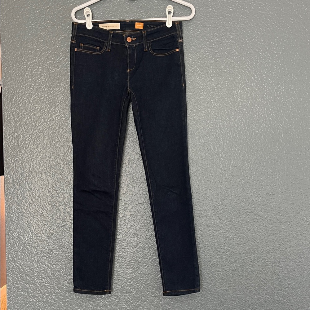 Pilcro and the Letterpress Anthropologie Dark Blue Skinny Jeans Serif size 26